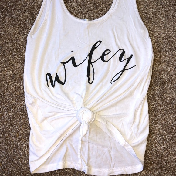 Buckle Tops - Wifey white tank
